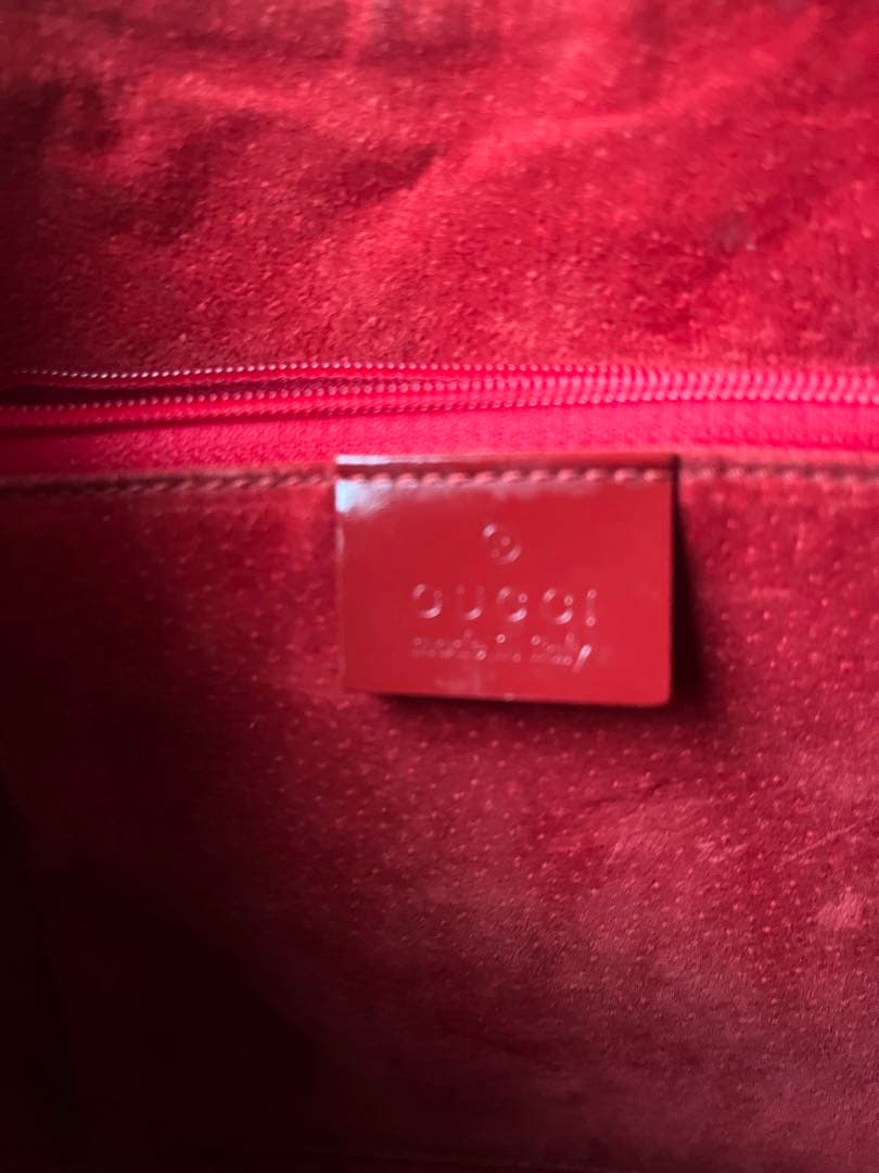 GUCCI GGパターン レッドハンドバッグ