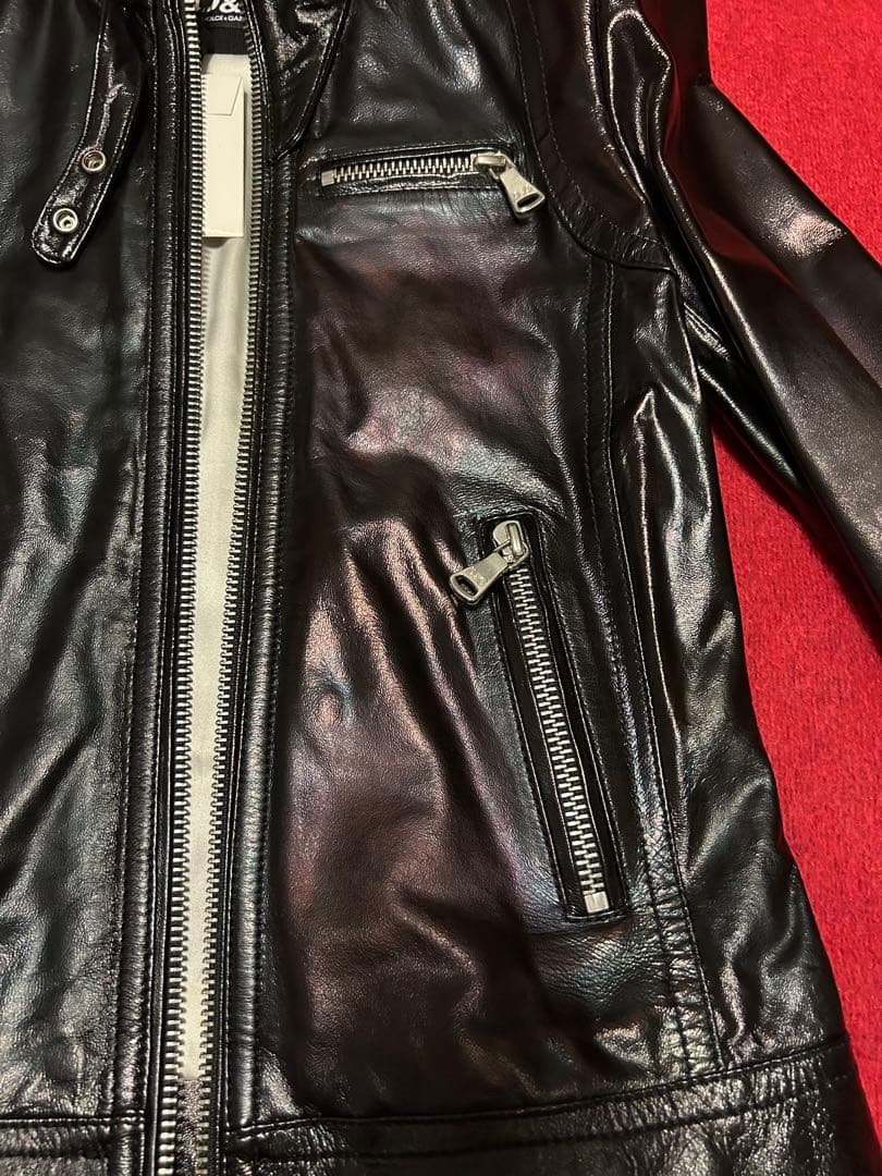 D&G ドルガバ ライダース ラムレザージャケット