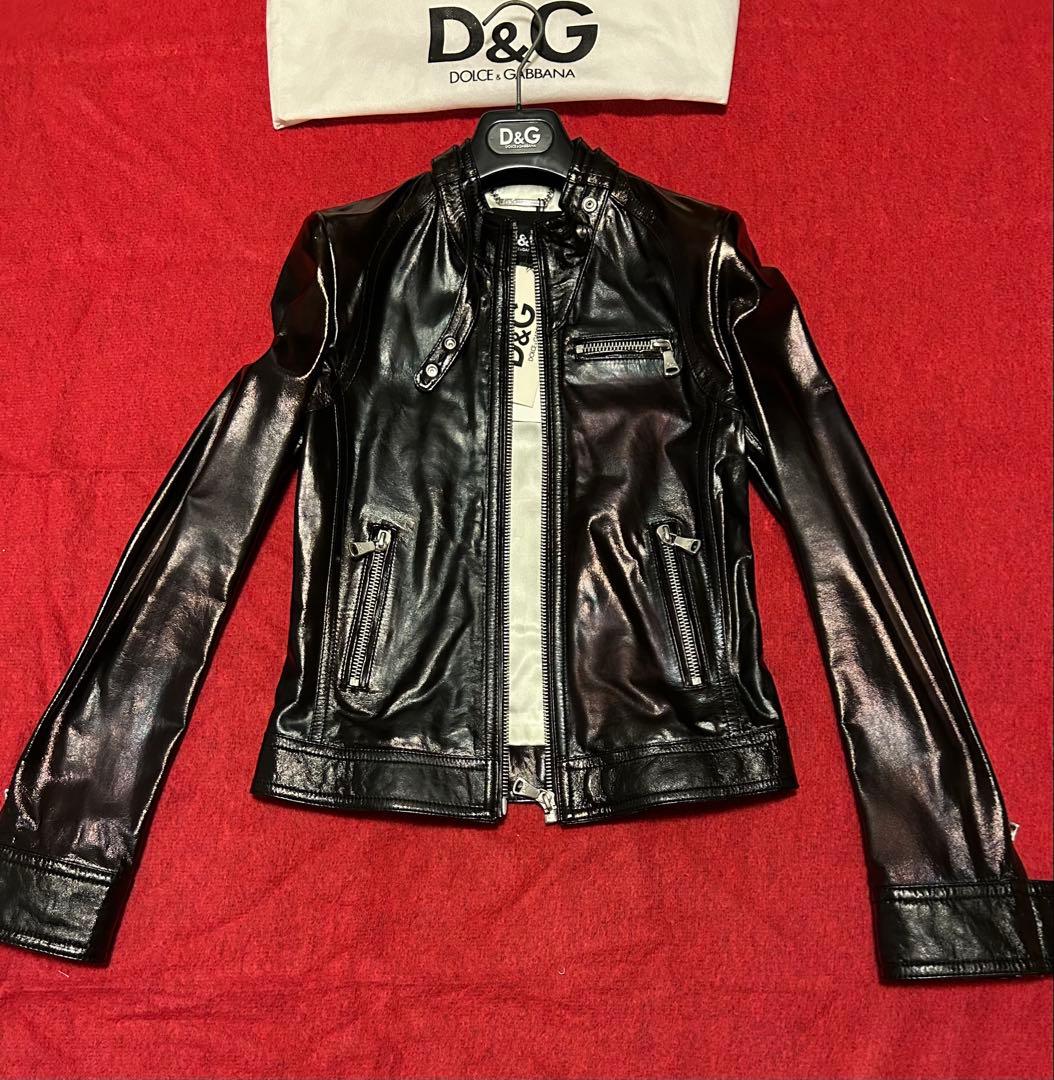 D&G ドルガバ ライダース ラムレザージャケット