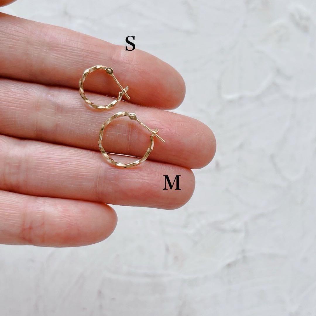 18K ピアス フープ フープピアス 片耳 片方 1個 K18 新品 本物