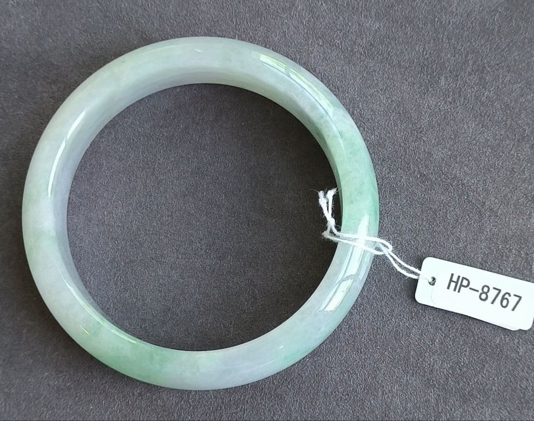 kona0615【鑑別書付】アイス翡翠のバングル（58～59）8767