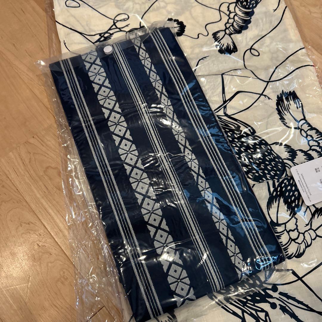 ニコアンティークオリジナル　国内染色 古典柄レトロ　伊勢海老　浴衣　花火大会