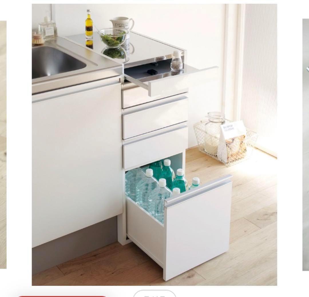 【ディノス】キッキン収納　スライドデーブル付きスキマ収納　250330-3