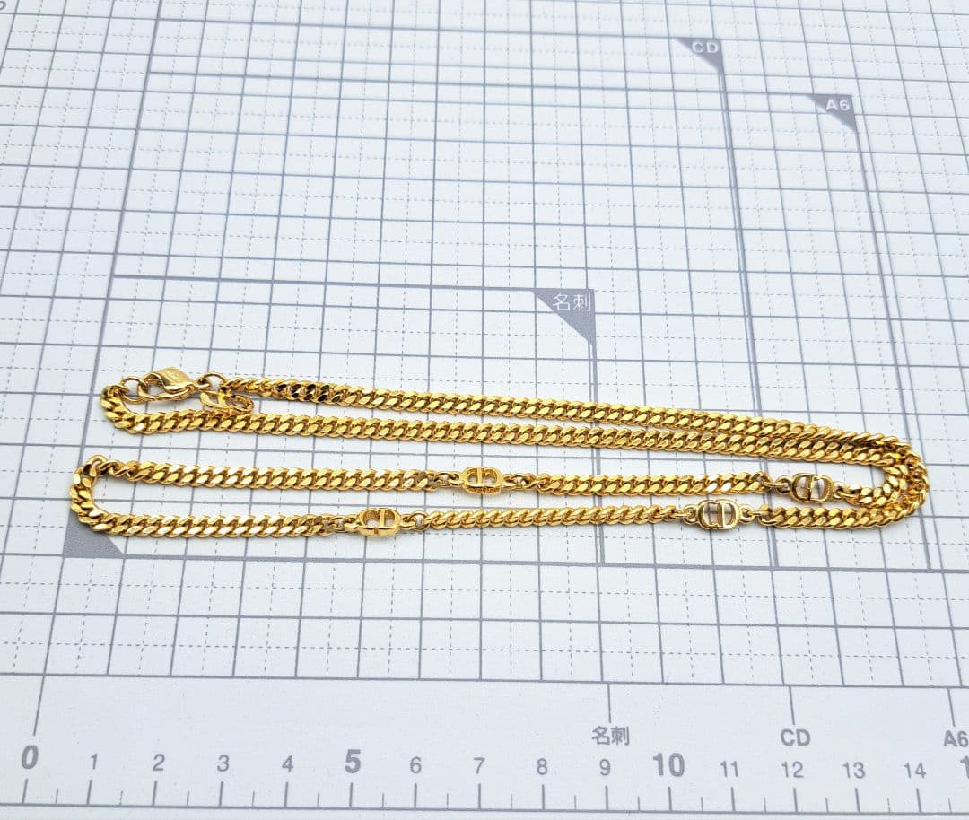 Dior ディオール ネックレス ロゴ ゴールド 喜平 CD 希少デザイン