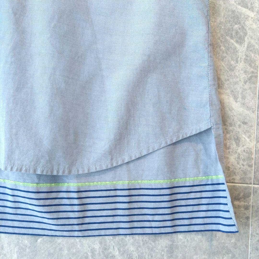 039 Huyo様 パラスパレス コットンブロード ノーカラーシャツ ブラウス