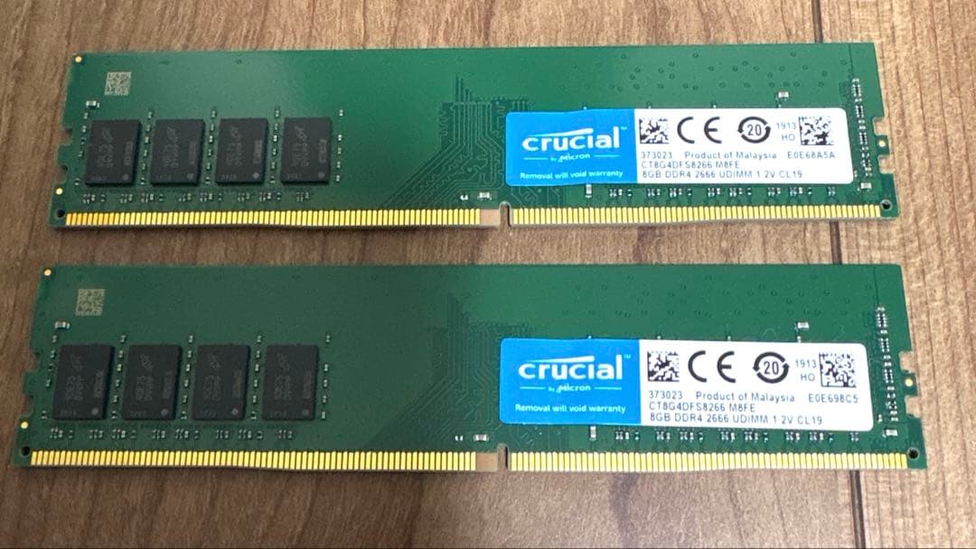 crucial 8GB DDR4-2666 2枚セット計16GB