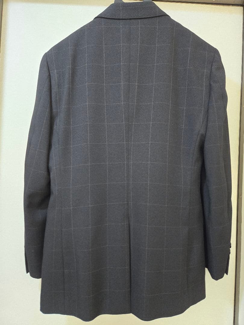 (お値引き中)スーツセレクト美品｜ブラック×グレーチェック 3ピーススーツ