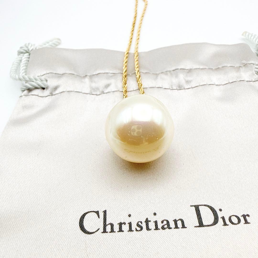 3006-9 希少Germany製✨Dior ロングネックレス　パール　大ぶり