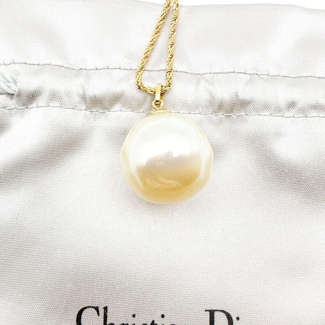 3006-9 希少Germany製✨Dior ロングネックレス　パール　大ぶり