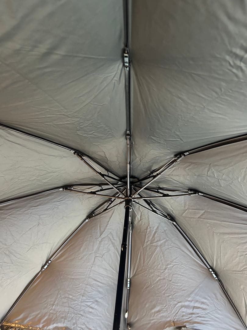 芦屋ロサブラン　シングルフリル 3段折りたたみ日傘　ブラック