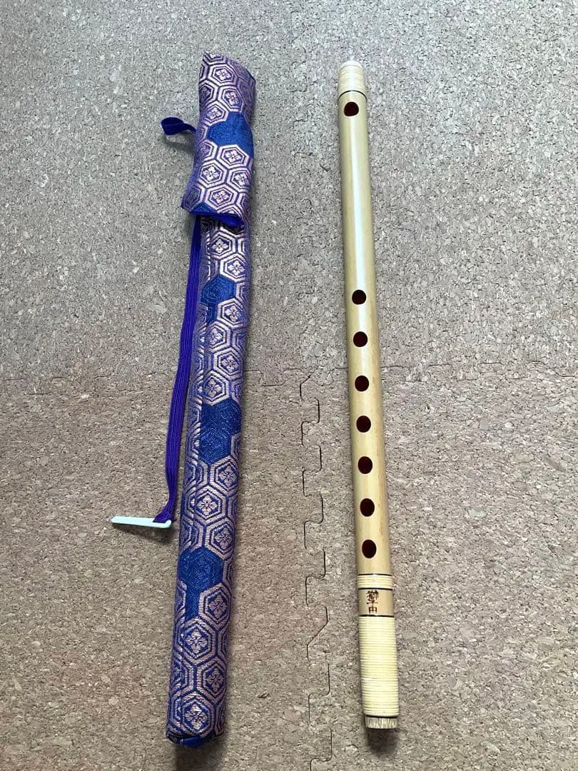 篠笛　獅子田流竹水　五本調子　七穴　ケース付き