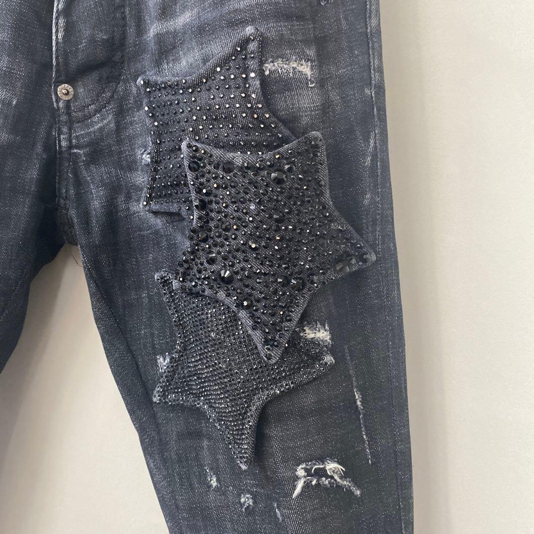 サイズ42 DSQUARED2 ビジュー付き星形パッチ クールガイジーン