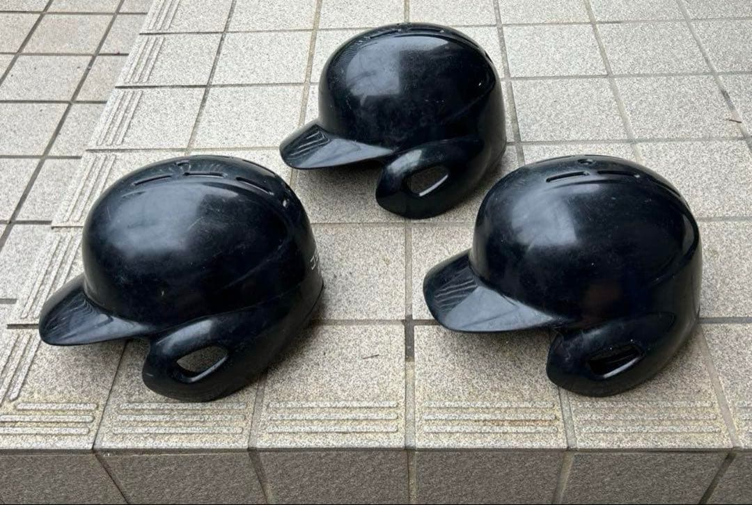 ZETT ヘルメット　軟式一般用　M,L,Oサイズ　ブラック 3個