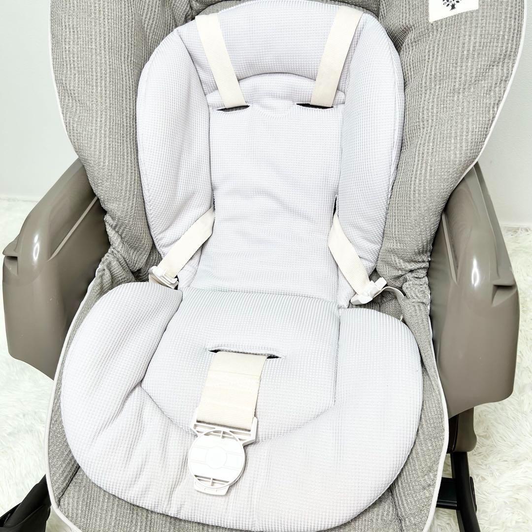 未使用級 Combi ネムリラ ハイローチェア 洗えるランチトレイ付き