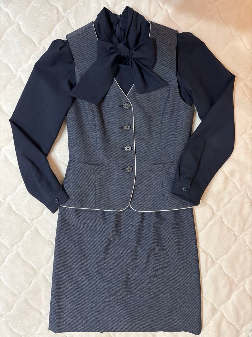 洗える パトリックコックス 事務服 3点セット ネイビー S～M 5-7号