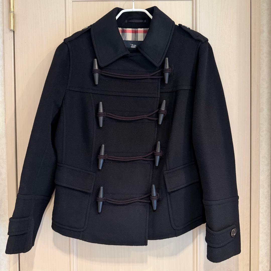 t*p様 バーバリー メガチェック ペプラム ダッフルコート 黒 44