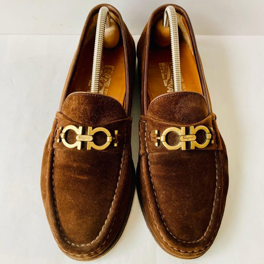 サルバトーレ フェラガモ 濃茶 ガンチーニローファー 25cm 除菌・消臭済み