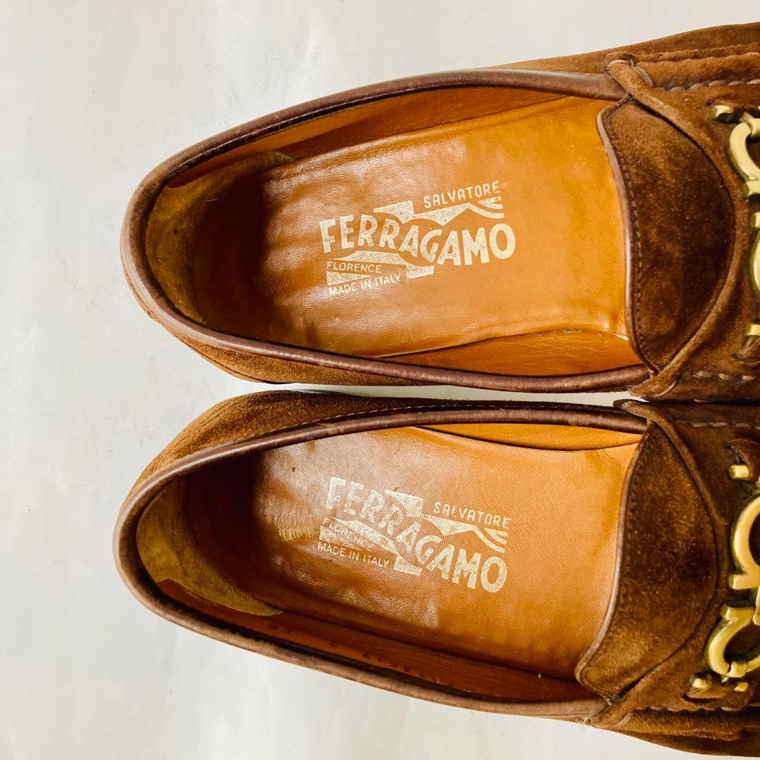 サルバトーレ フェラガモ 濃茶 ガンチーニローファー 25cm 除菌・消臭済み