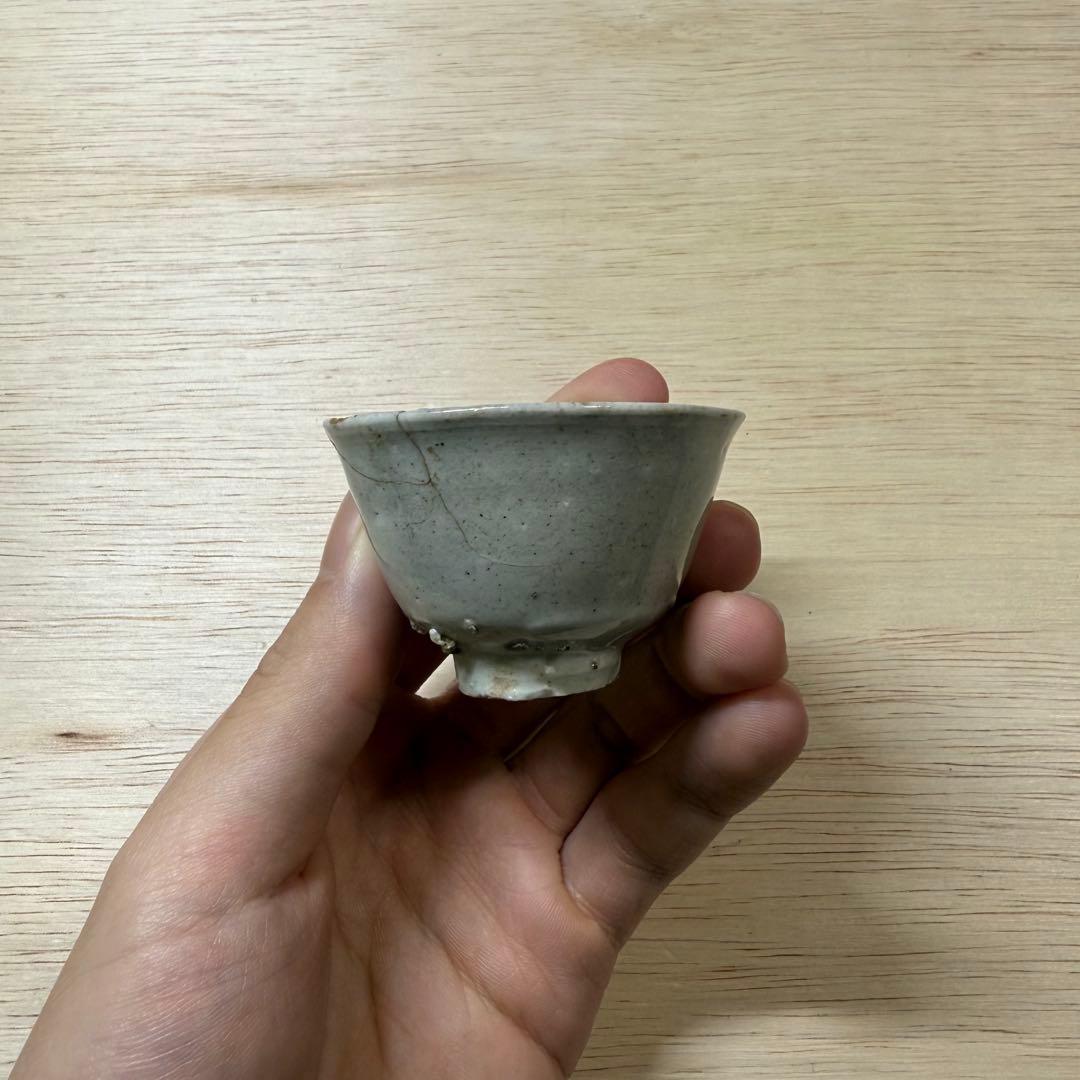 初期伊万里 盃 酒盃 江戸時代 総釉 金継ぎ 古唐津 古伊万里 古美術 民藝