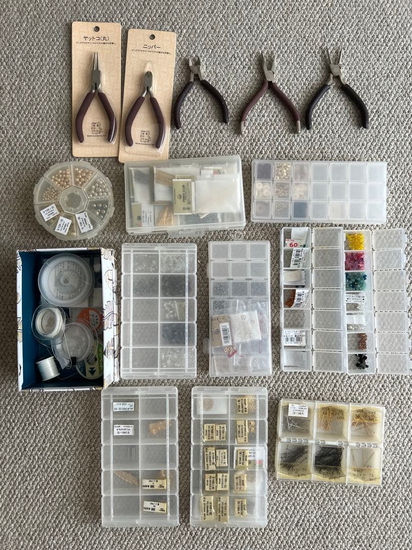 アクセサリー制作ツールと材料セットまとめ売り
