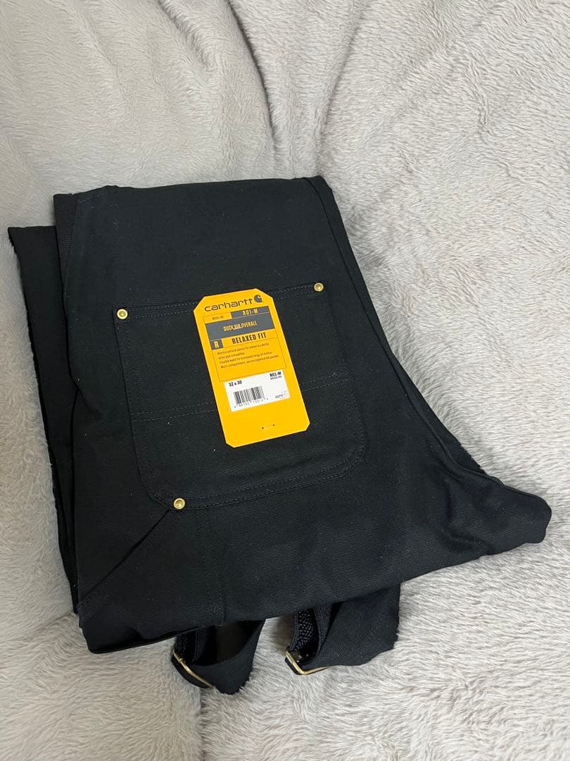 カーハート ダック ビブ オーバーオール 黒 R01-M 32×30