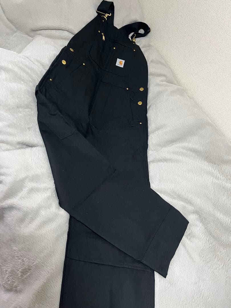 カーハート ダック ビブ オーバーオール 黒 R01-M 32×30