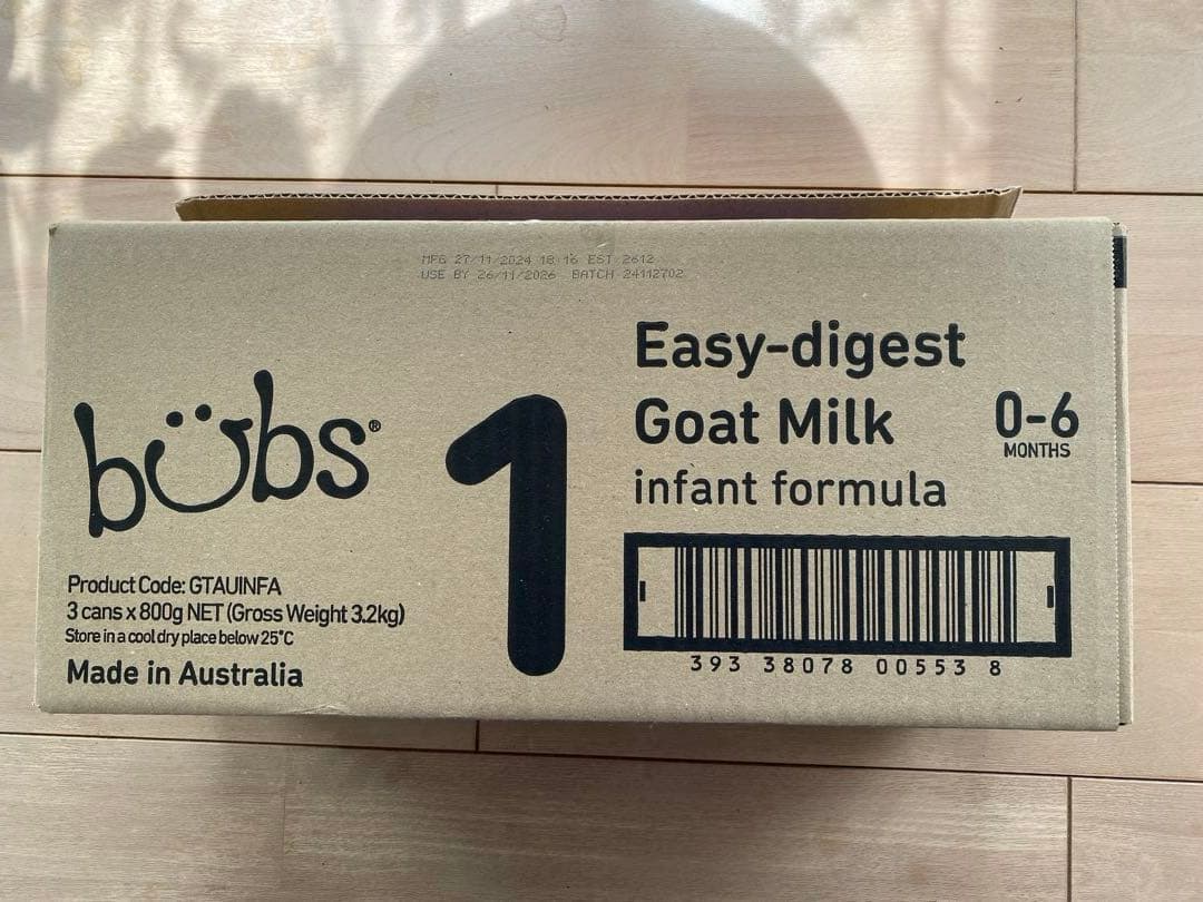 バブズ オーガニック 粉ミルクBubs A2ヤギミルク 800g×6缶セット