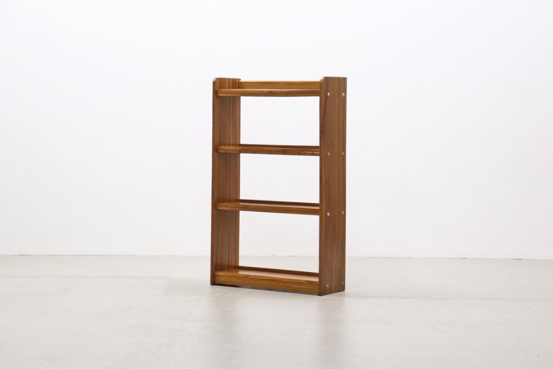 レトロ ラワン 無垢材 本棚 シェルフ 飾り棚 食器棚 ヴィンテージ