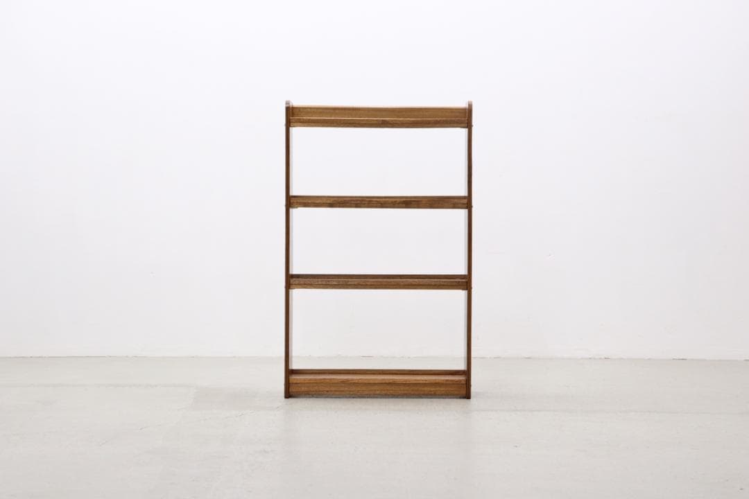 レトロ ラワン 無垢材 本棚 シェルフ 飾り棚 食器棚 ヴィンテージ