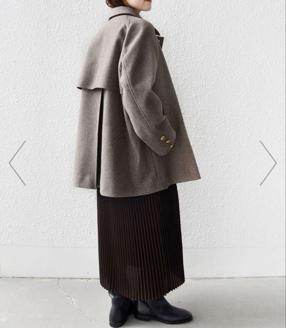 ほぼ新品SHIPSシップスウール ライク ジャージー メルトン2WAY Pコート