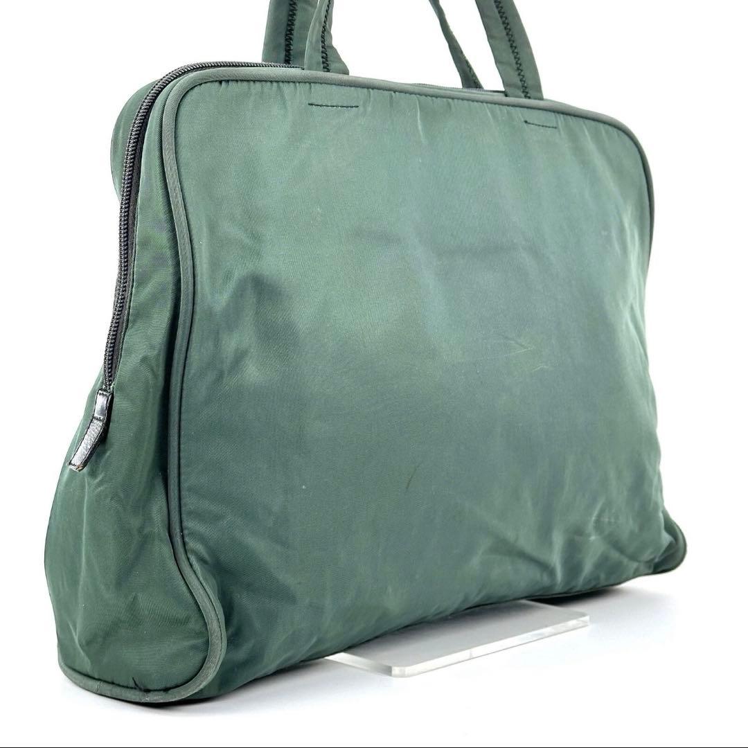 PRADA グリーン ナイロン ビジネスバッグ