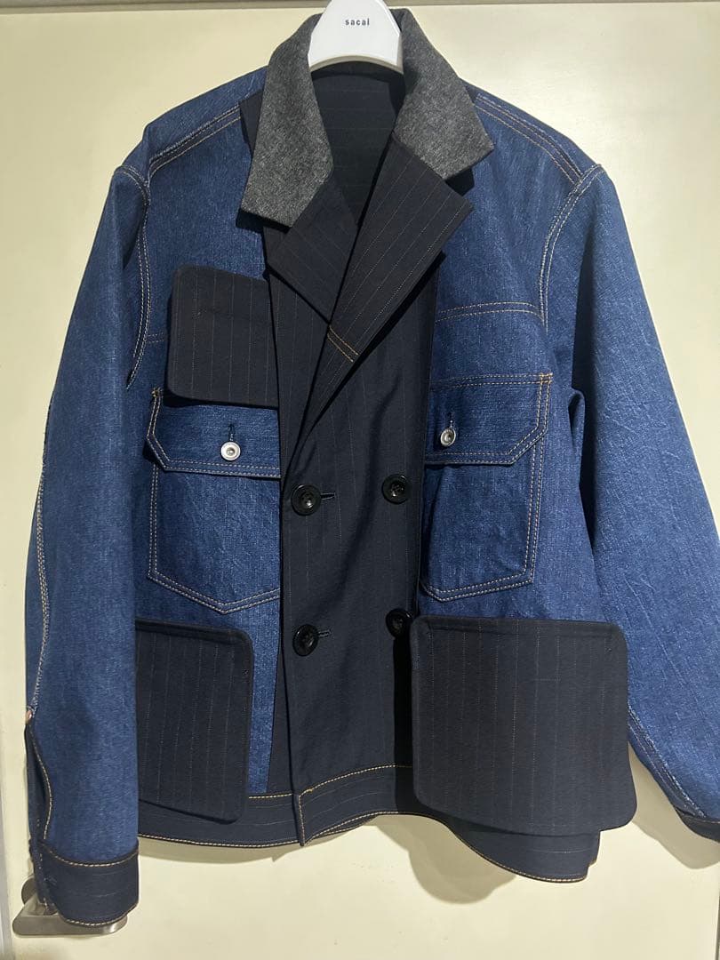 今週中お値下げsacai ストライプデニムジャケット