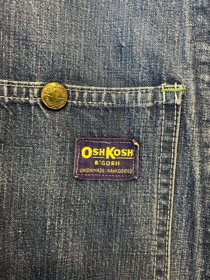 【希少60s/青黄タグ】OshKosh USA製 VINTAGE M相当