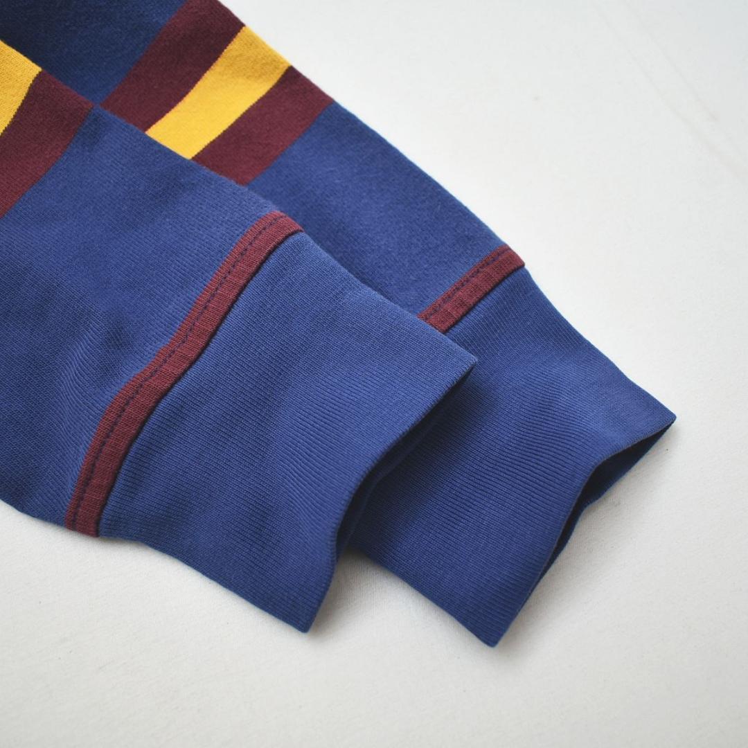 トミーヒルフィガー 長袖 ラガーシャツ スリット S ボーダー柄 マルチカラー