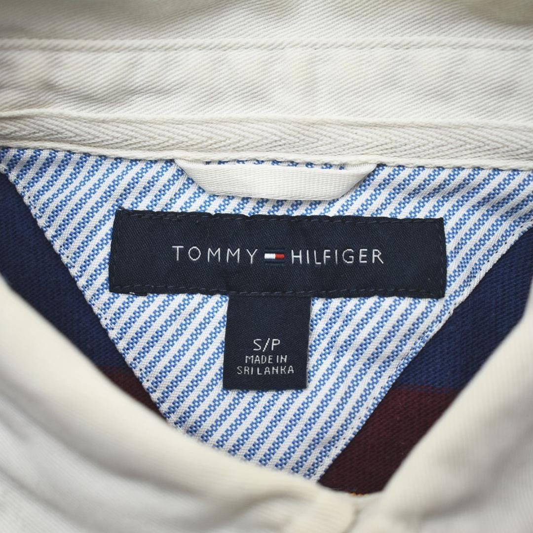 トミーヒルフィガー 長袖 ラガーシャツ スリット S ボーダー柄 マルチカラー