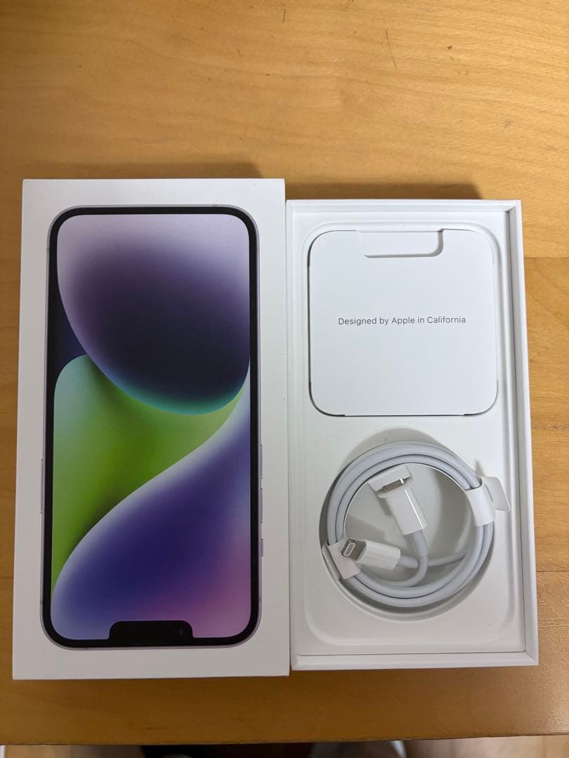 Apple iPhone 14 パープル本体 充電ケーブル付き