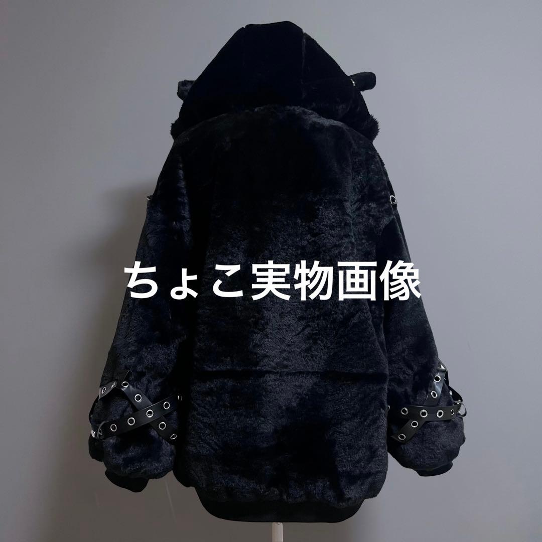 地雷系 猫耳もこもこブルゾンパーカー ファーパーカー フリース サブカル コート