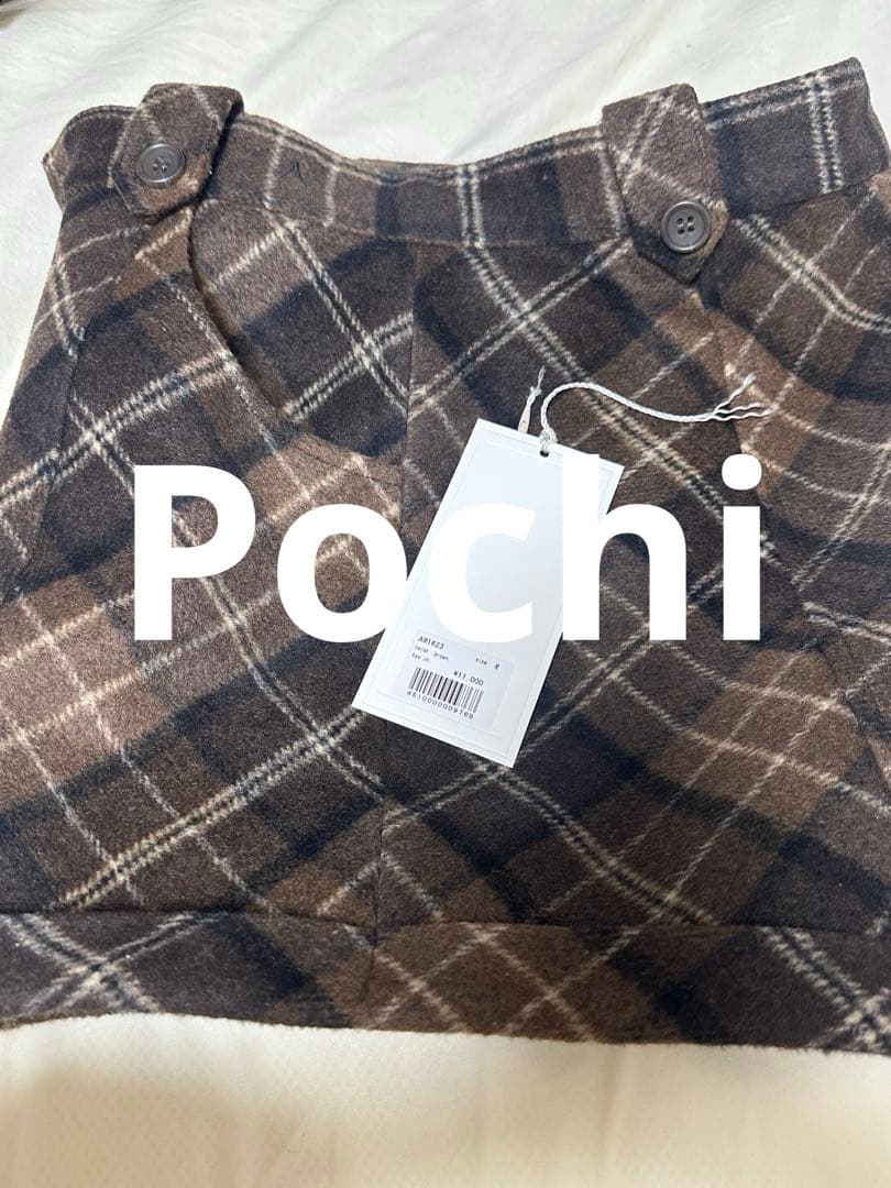 パンツ Andmary Ribbon check mini pants brown M