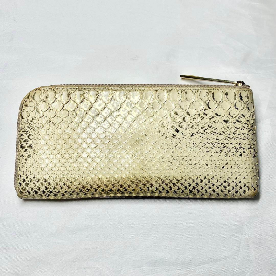 専用【未使用級】　アタオ　長財布　リモ　パイソン　HAKU 箔　L字ファスナー