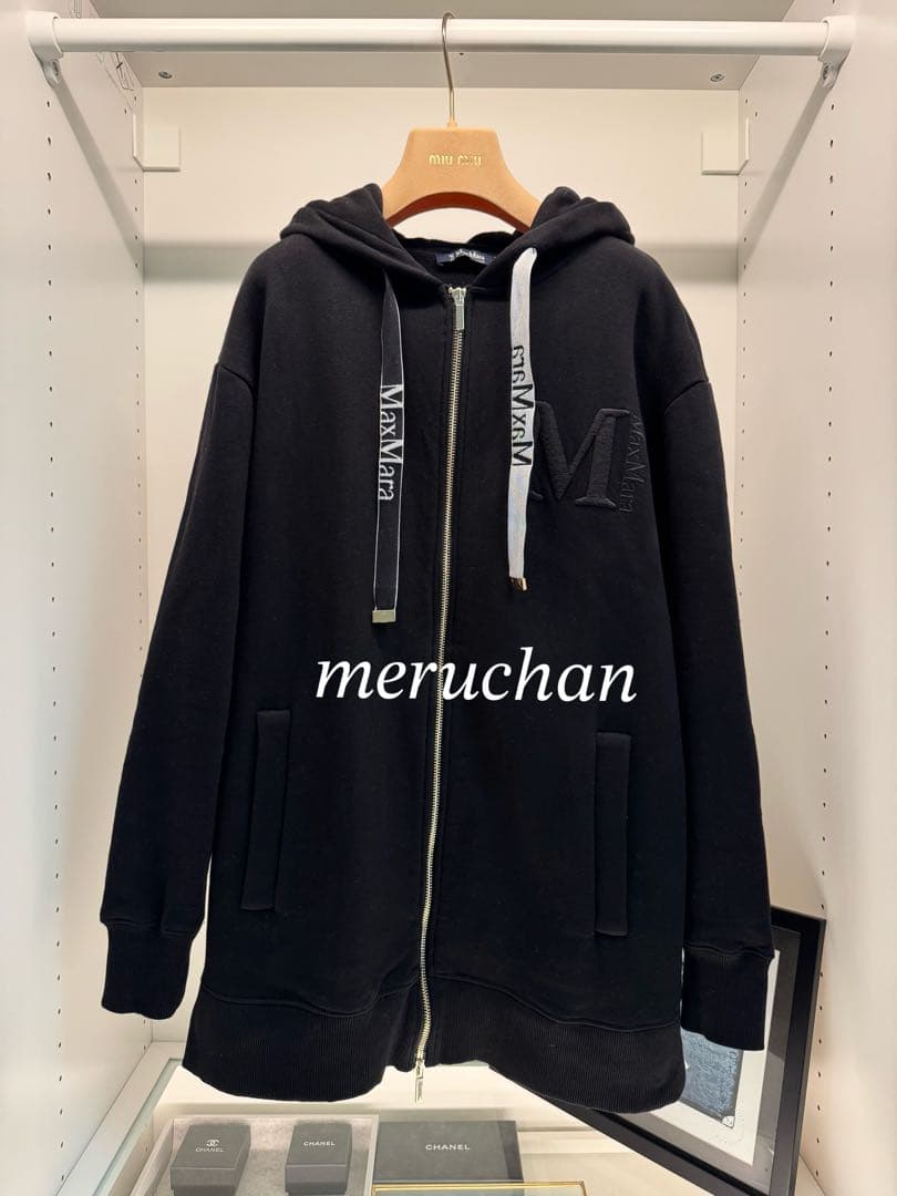 【美品】MaxMara ロング丈ジップパーカー スウェット ワンピース