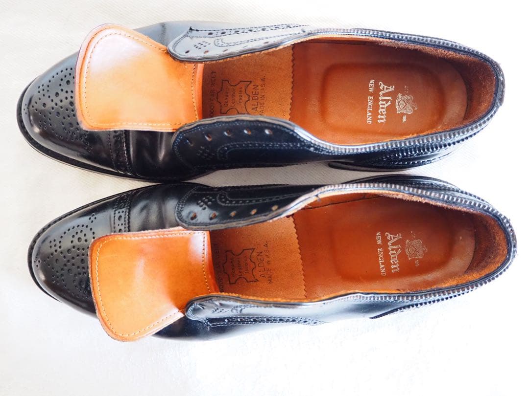 靴 Alden 2146 Cordovan Medallion Cap Bluche