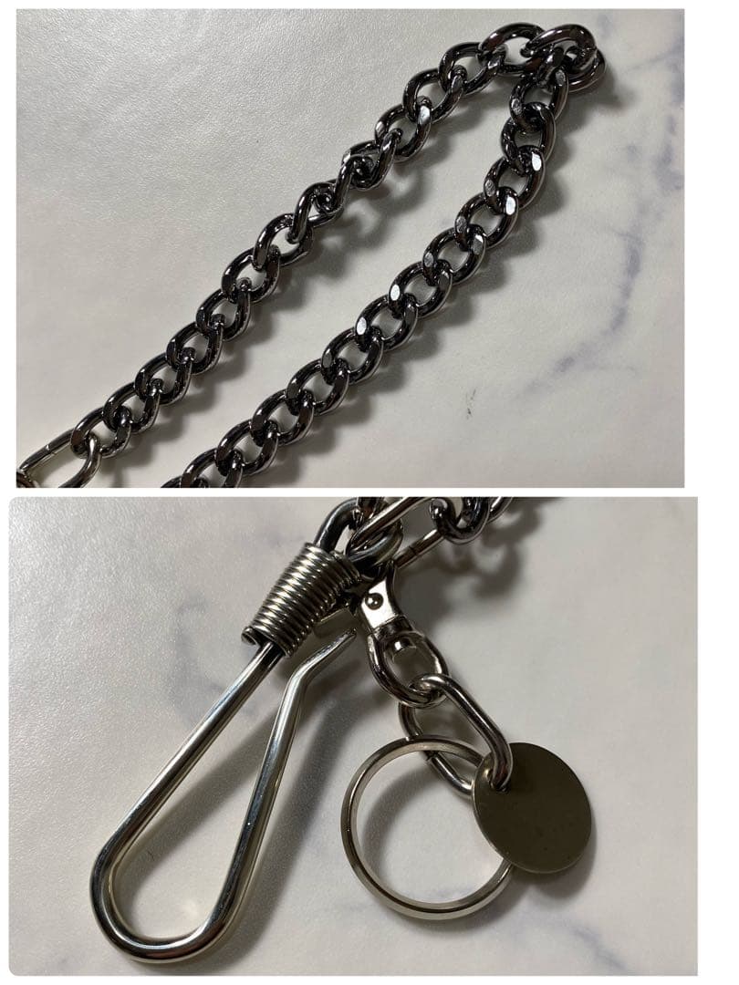 【美品】レッドムーン　ウォレットチェーン　真鍮　フック式留め具付き　シルバー