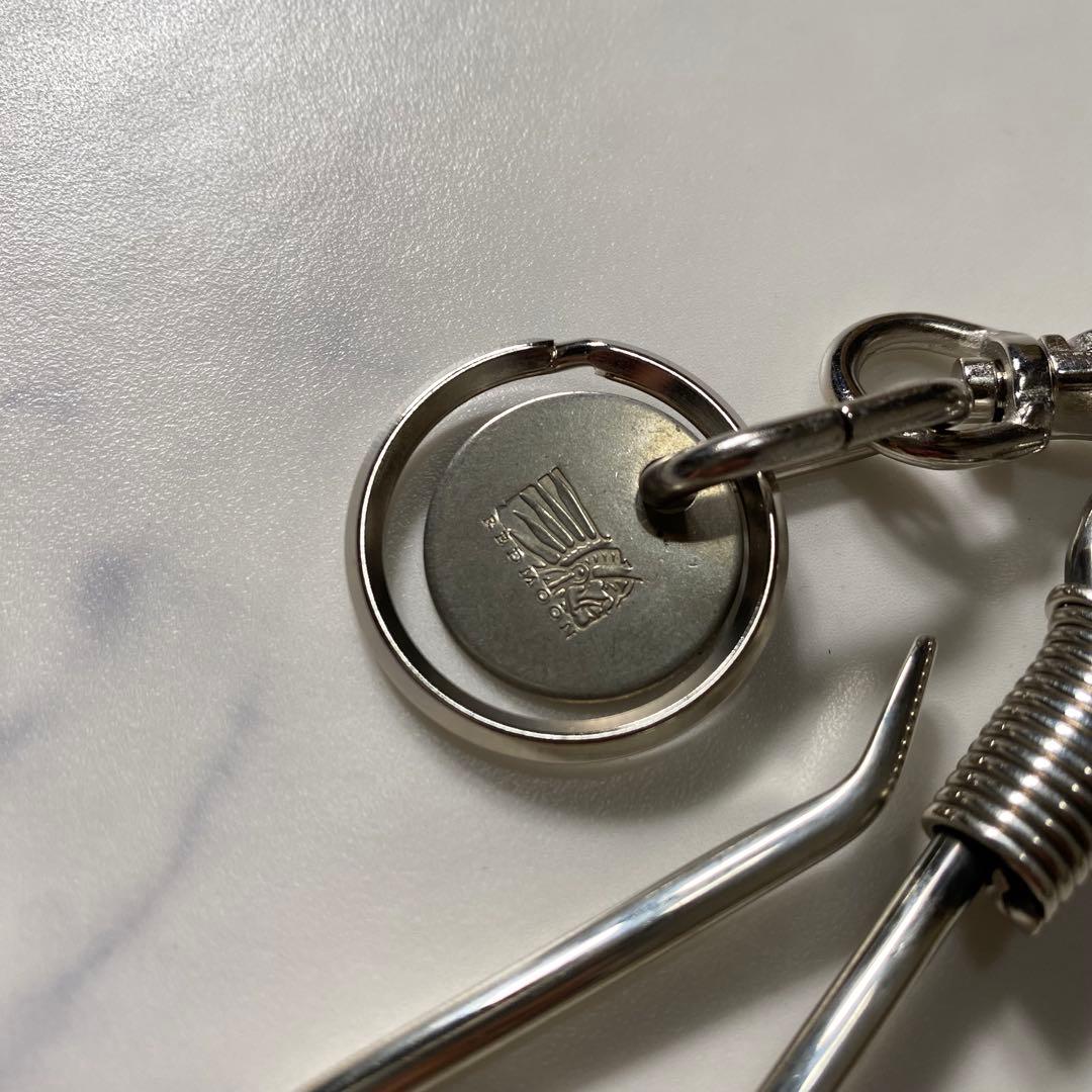 【美品】レッドムーン　ウォレットチェーン　真鍮　フック式留め具付き　シルバー