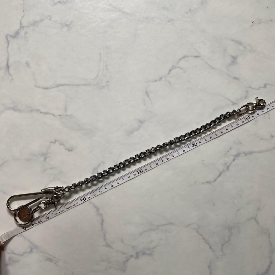 【美品】レッドムーン　ウォレットチェーン　真鍮　フック式留め具付き　シルバー