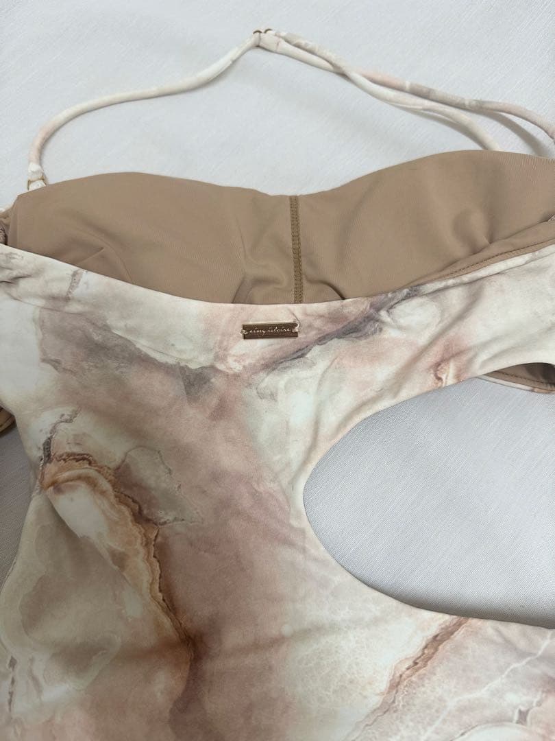 eimyistoire マーブルバイカラーサイドリボンワンピース　水着