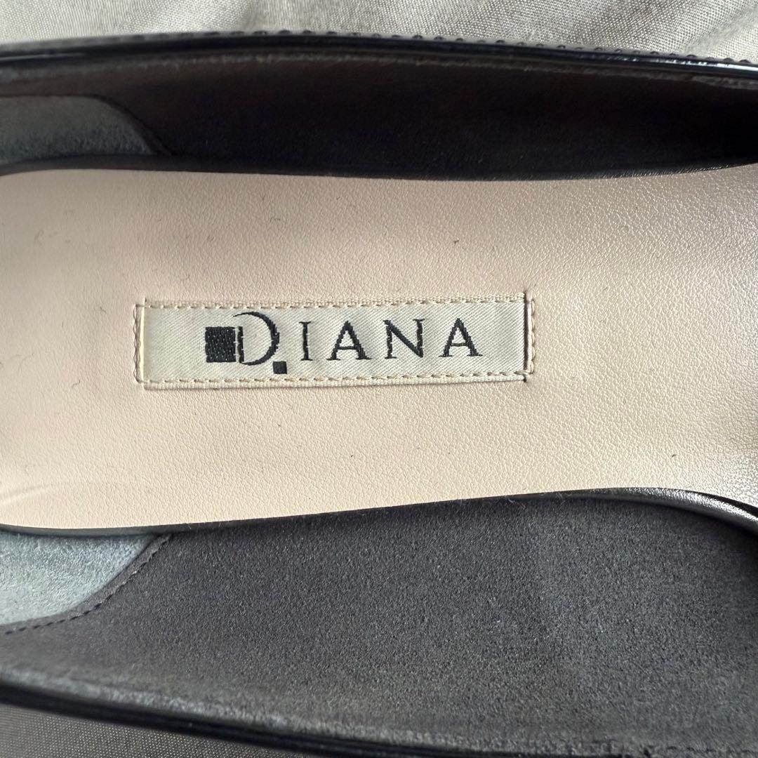 極美品☆ダイアナ オペラシューズ ポインテッドトゥ リボン エナメル フラット