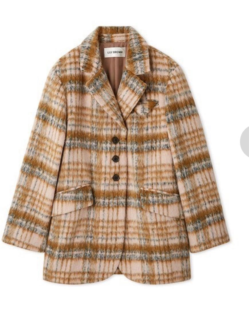 Lily brown リリーブラウン シャギーオーバージャケット チェック