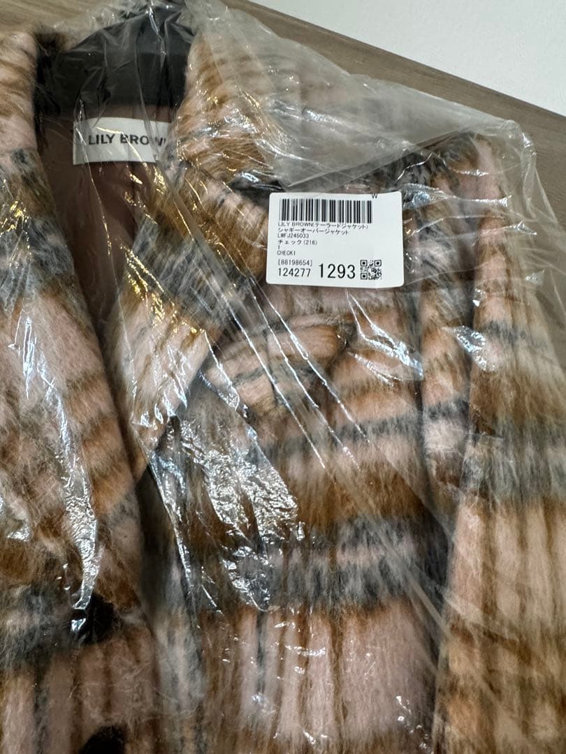 Lily brown リリーブラウン シャギーオーバージャケット チェック
