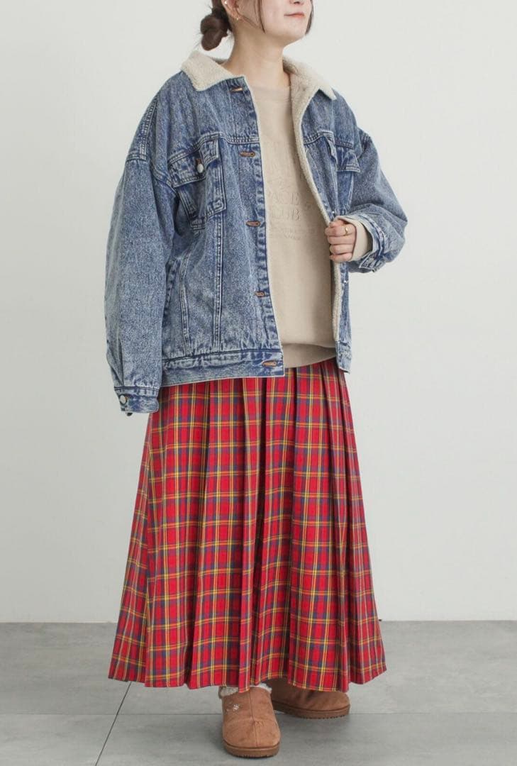 サマンサモスモスジャケット　デニムボアジャケット　ブルー　デニムジャケット