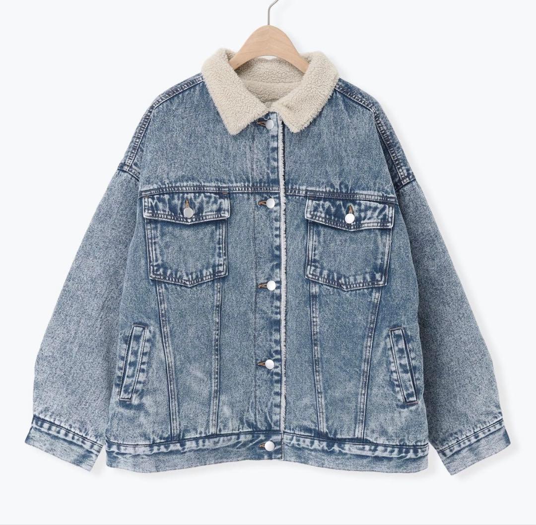 サマンサモスモスジャケット　デニムボアジャケット　ブルー　デニムジャケット